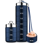 Portable Metal Pill Organizer – 7-Day Medicine, Vitamin & Supplement Holder