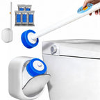 Disposable Toilet Bowl Brush and Holder Cleaning System with Cleanser-Infused Heads