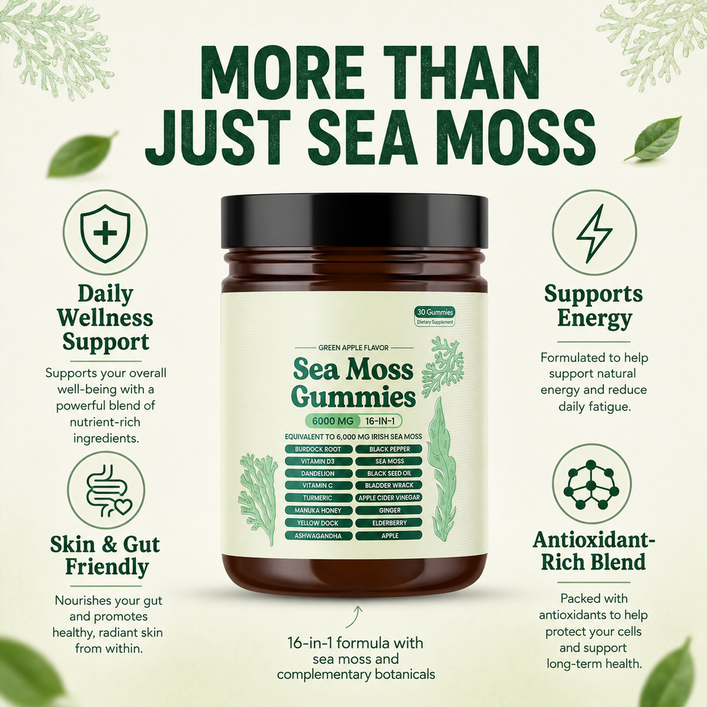 16-in-1 Sea Moss Gummies for Daily Wellness Support