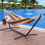Heavy Duty Double Hammock with Steel Stand 450lbs Portable Outdoor Indoor Blue