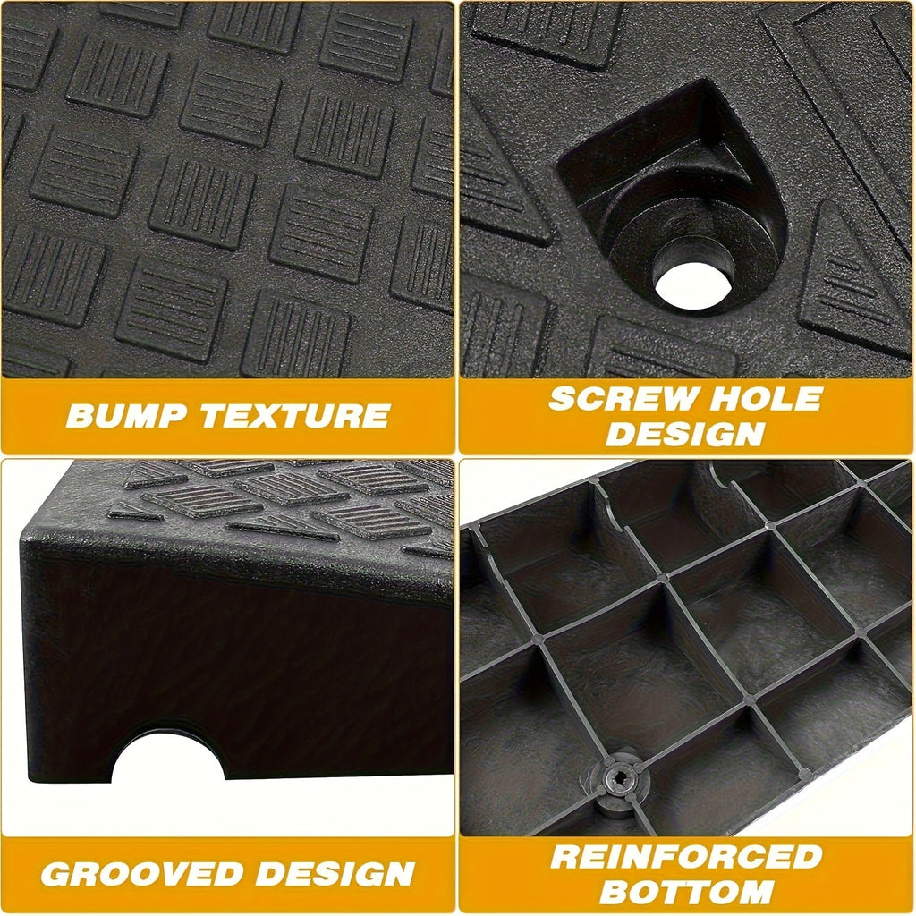 2PCS Heavy Duty Curb Ramp Portable Non-Slip Driveway Ramp for Car Wheelchair