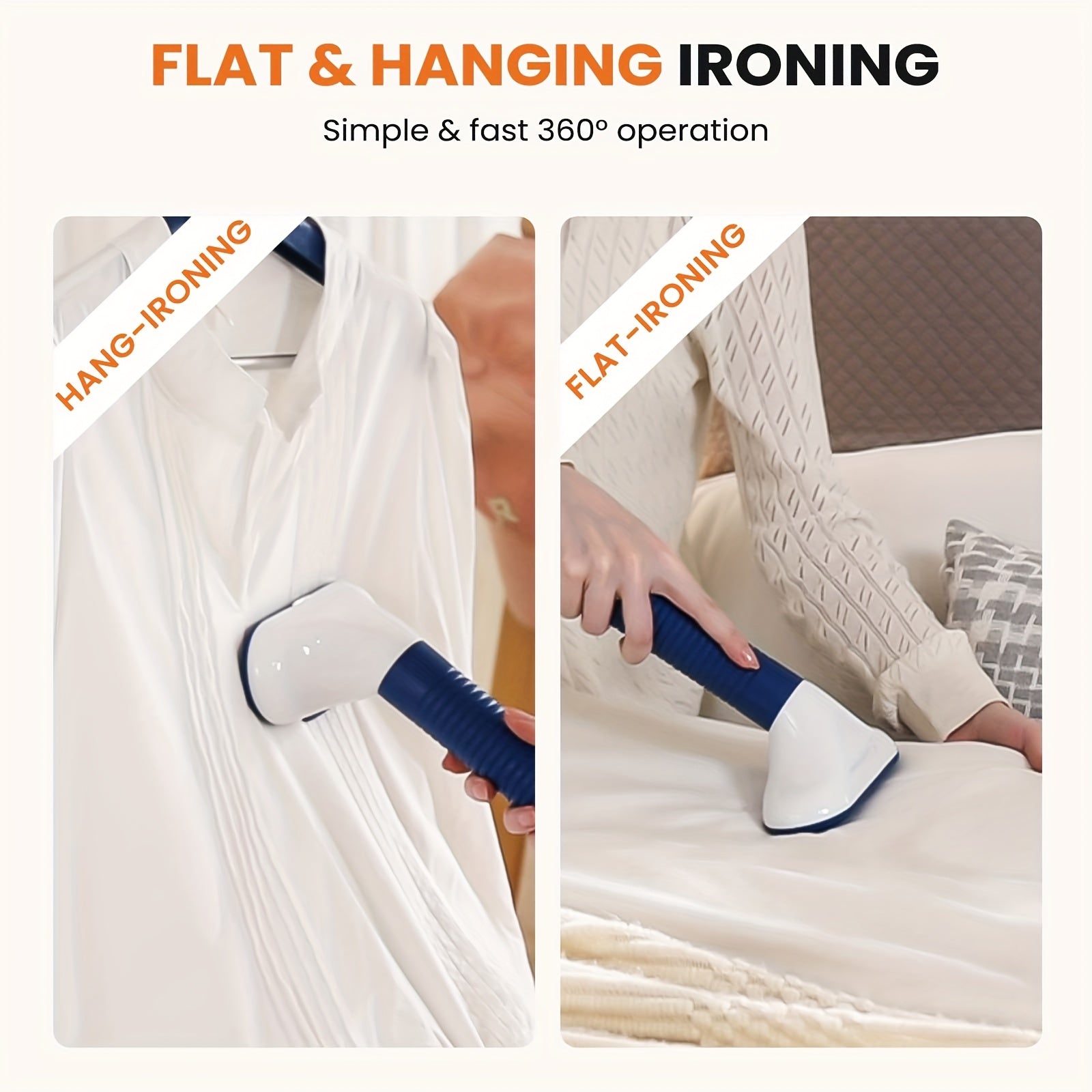 1500W Garment Steamer Standing Clothes Steamer 1.8L Tank 60Min Continuous Steam