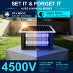 Solar Bug Zapper Outdoor 4500V Electric Mosquito Fly Trap Wireless Portable