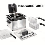 1700W Electric Deep Fryer 3L/5L Stainless Steel w Basket Timer Temperature