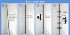 4-Tier Corner Shower Organizer Telescopic Pole Rustproof Bathroom Storage Black