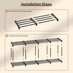 Stackable Shoe Rack Bookshelf Storage Shelf Freestanding Organizer for Entryway