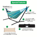 Heavy Duty Double Hammock with Steel Stand 450lbs Portable Outdoor Indoor Blue