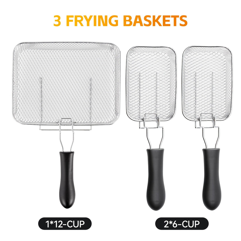 1700W Electric Deep Fryer 3L/5L Stainless Steel w Basket Timer Temperature