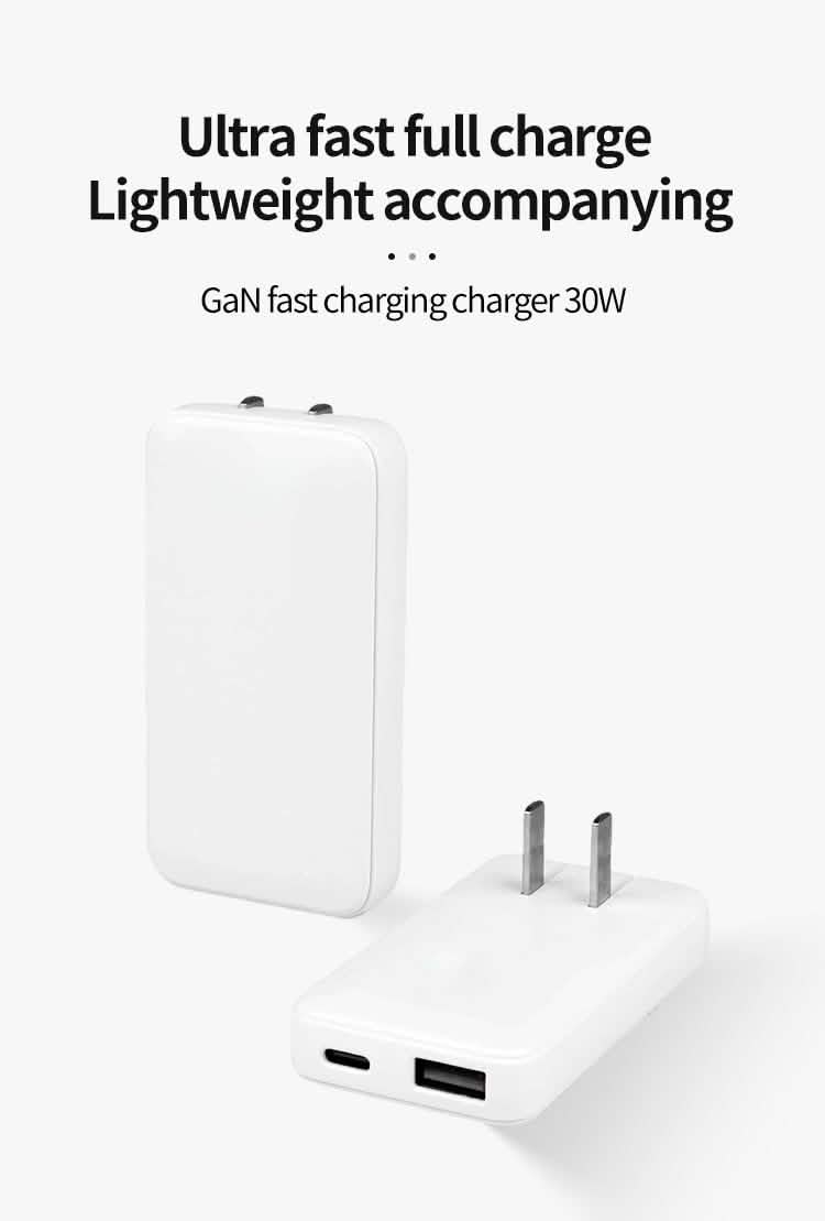 2-Pack Ultra-Slim 30W USB-C & USB-A Dual-Port Fast Charger