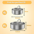 Pet Water Fountain Stainless Steel Automatic Drinking Bowl