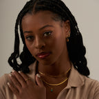Gold Flat Herringbone Snake Chain Necklace