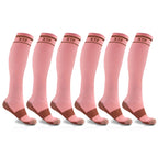 6-Pairs: Unisex Copper-Infused Knee High Compression Socks