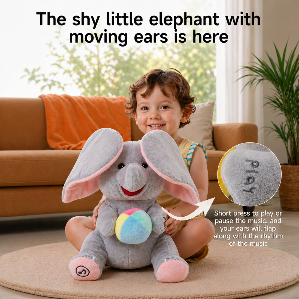 Musical Peekaboo Elephant Plush