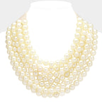 Chunky Multi-Strand Beaded Necklace with Magnetic Clasp