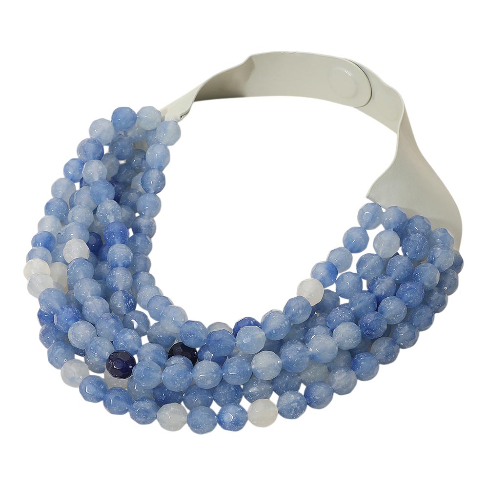 Chunky Multi-Strand Beaded Necklace with Magnetic Clasp