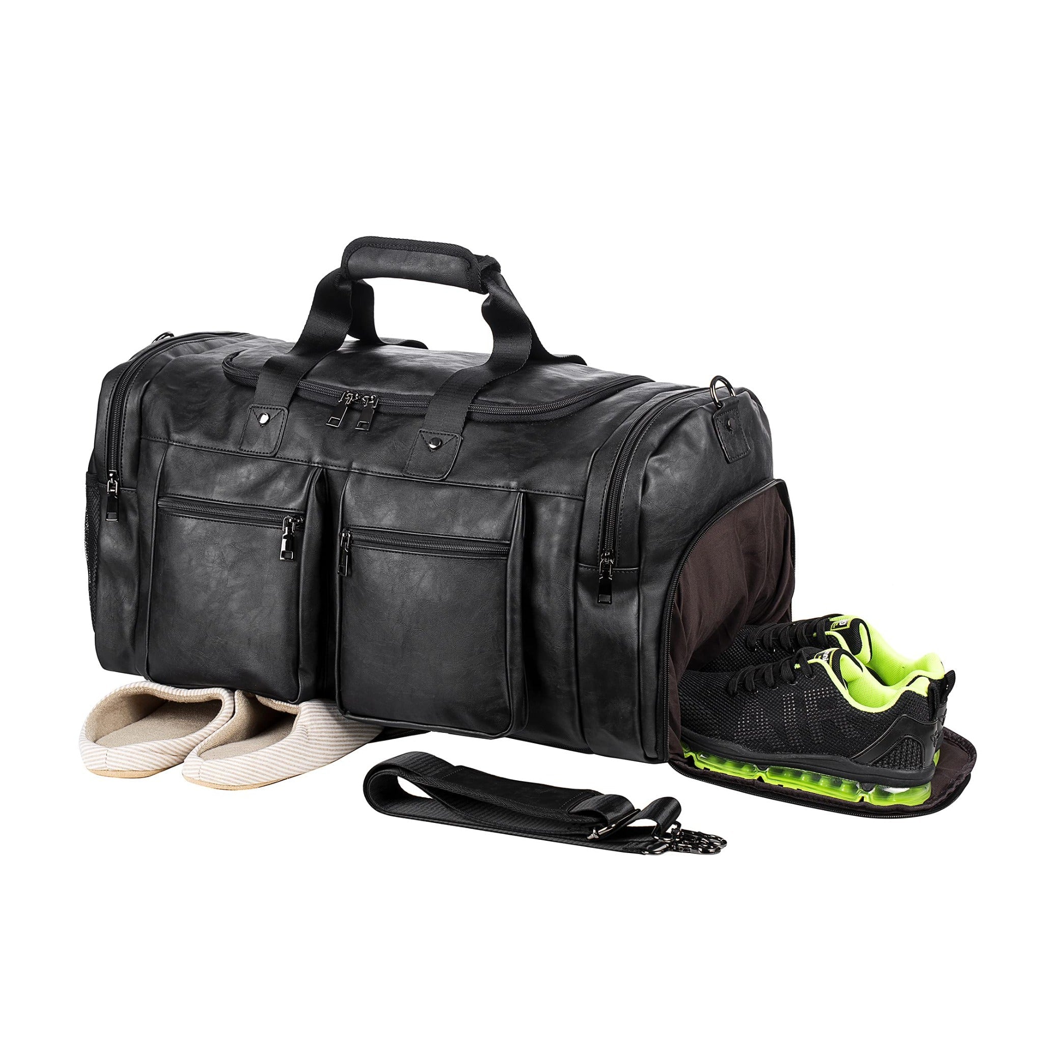 Men's Vegan Leather Duffel Bag – Structured Travel Carry