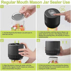 Electric Mason Jar Vacuum Sealer Kit | Cordless & Efficient Vacuum System for Mason Jars – Easy Food Preservation
