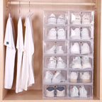 6pcs Clear Shoe Box Stackable Plastic Organizer