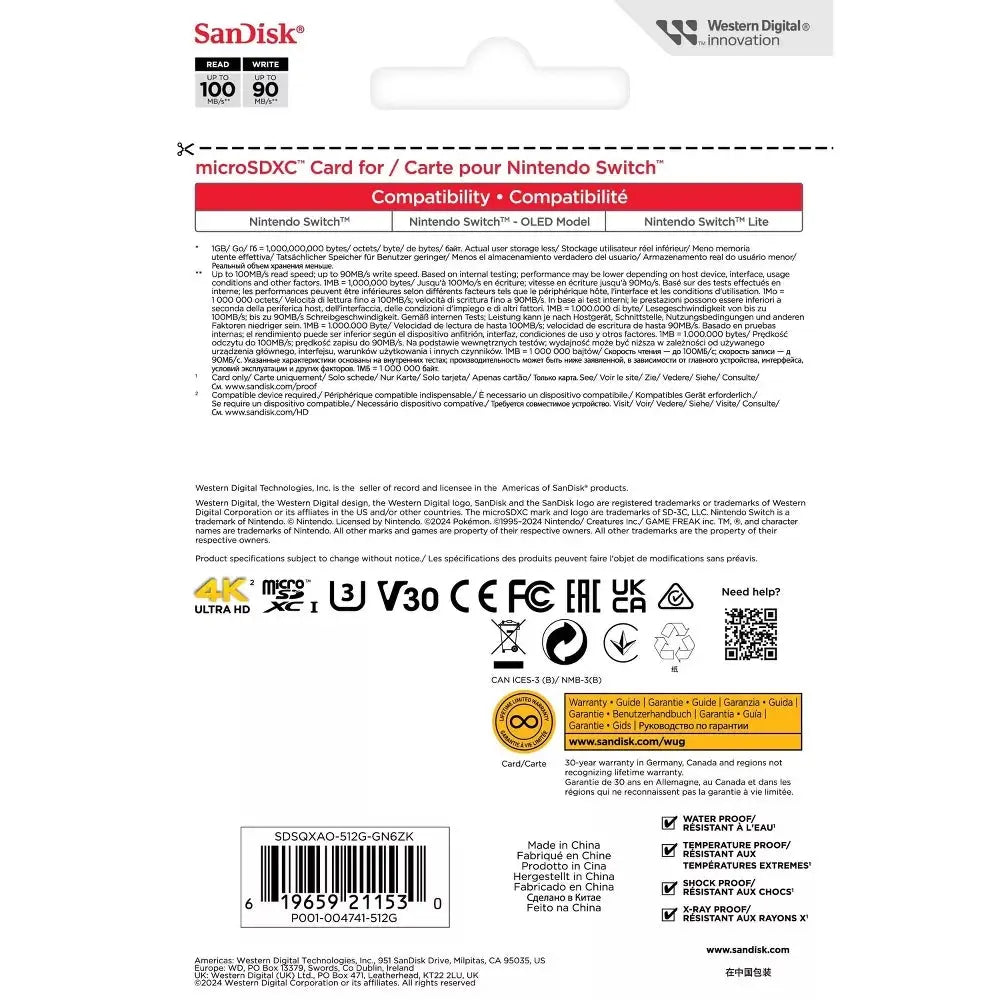 SanDisk Nintendo Switch 1: Pokemon MicroSD Card