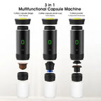Wireless Espresso Coffee Machine Portable 3 in 1 Coffee Maker with Capsule and Powder