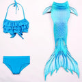Girls Mermaid Swimsuit Three Piece Swim Tail Costume Set