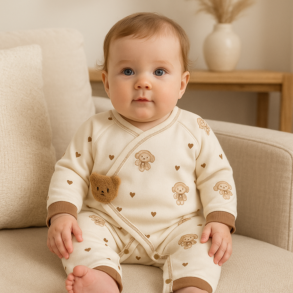 Bear Print Baby Footie Sleepsuit