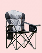 500 lbs Heavy Duty Folding Camping Chair with Cup Holder & Cooler Bag