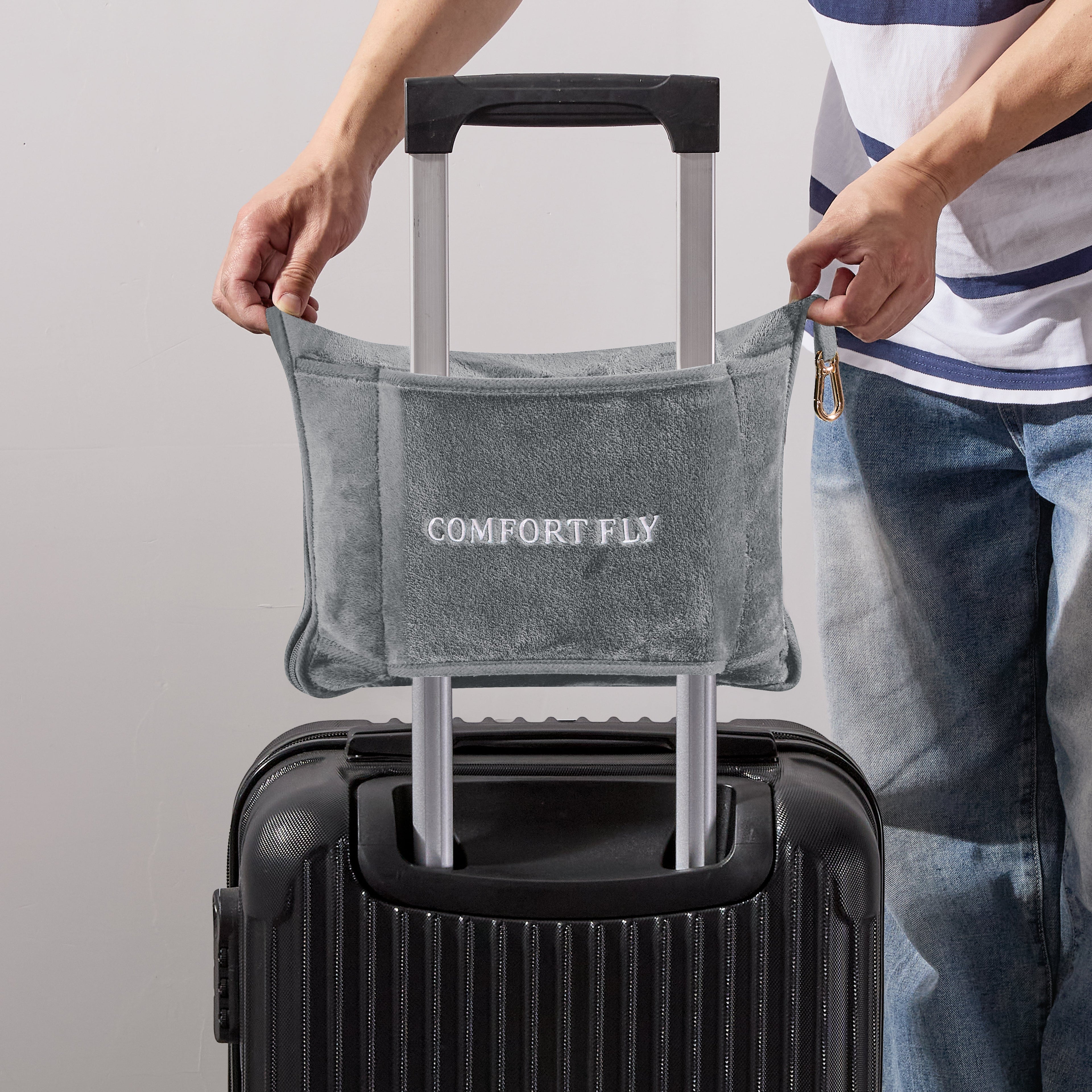 Comfort Fly Travel Blanket & Pillow – 2-in-1 Micro Plush Airplane Blanket with Carry Case (40" x 70")