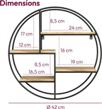 Industrial round wall shelf