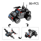8 in 1 695pcs SWAT Police Command Truck Building Blocks Set
