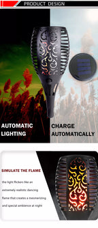12 Pack: 12 LED Tiki Torch Solar Flickering Lights