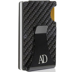 Carbon Fiber Money Clip Card Case – RFID Blocking, Holds 12 Cards