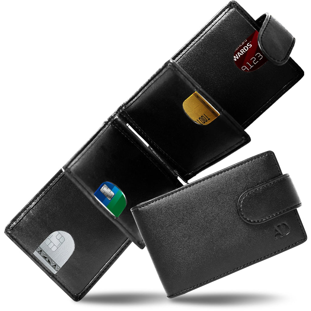 Leather Bifold Wallet – Removable Money Clip, Snap Closure