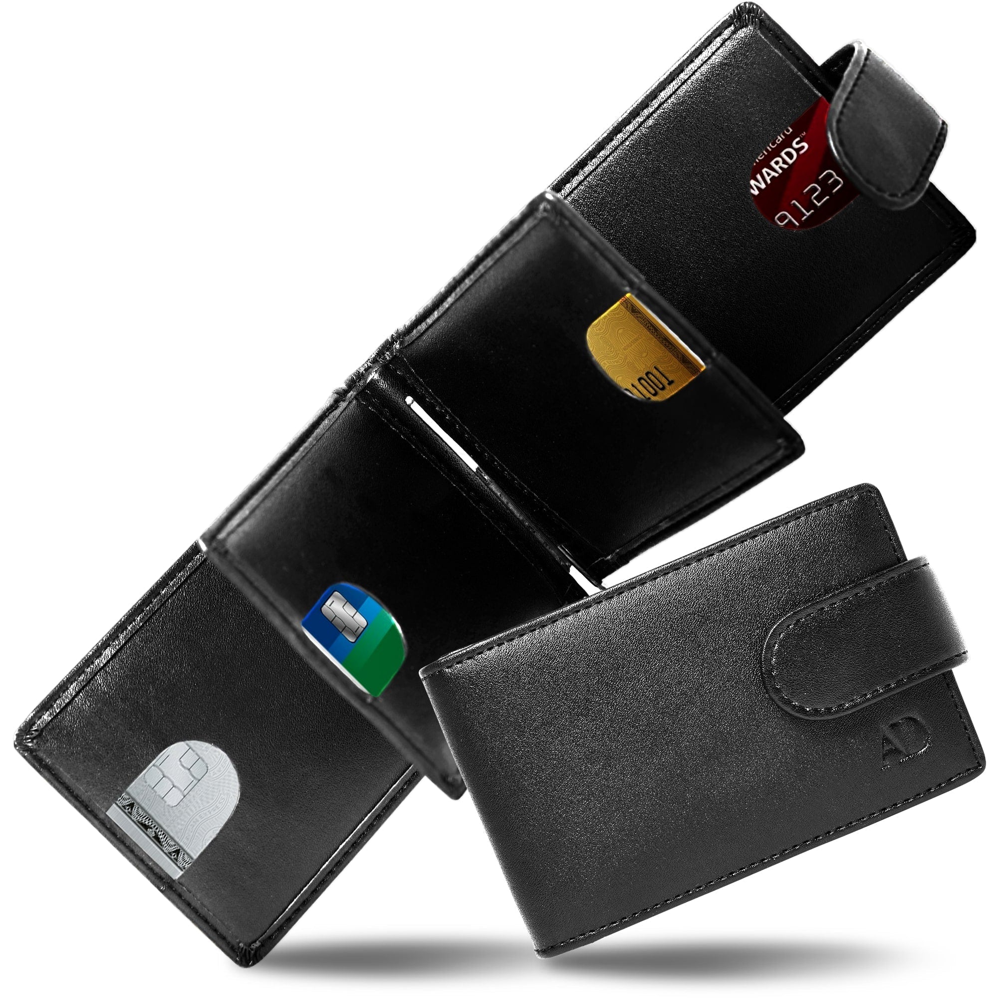 Leather Bifold Wallet – Removable Money Clip, Snap Closure