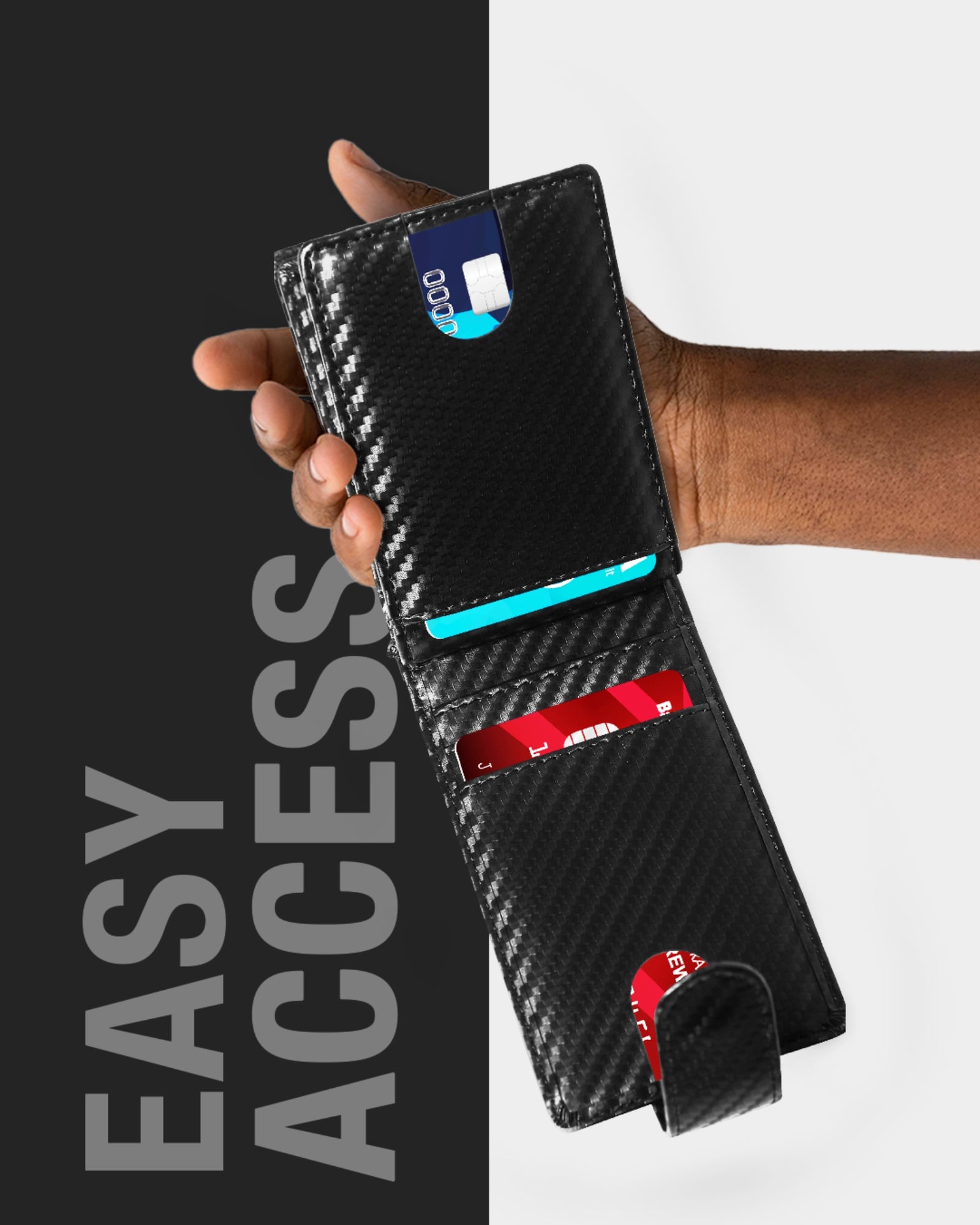 Leather Bifold Wallet – Removable Money Clip, Snap Closure