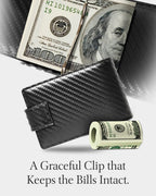 Leather Bifold Wallet – Removable Money Clip, Snap Closure
