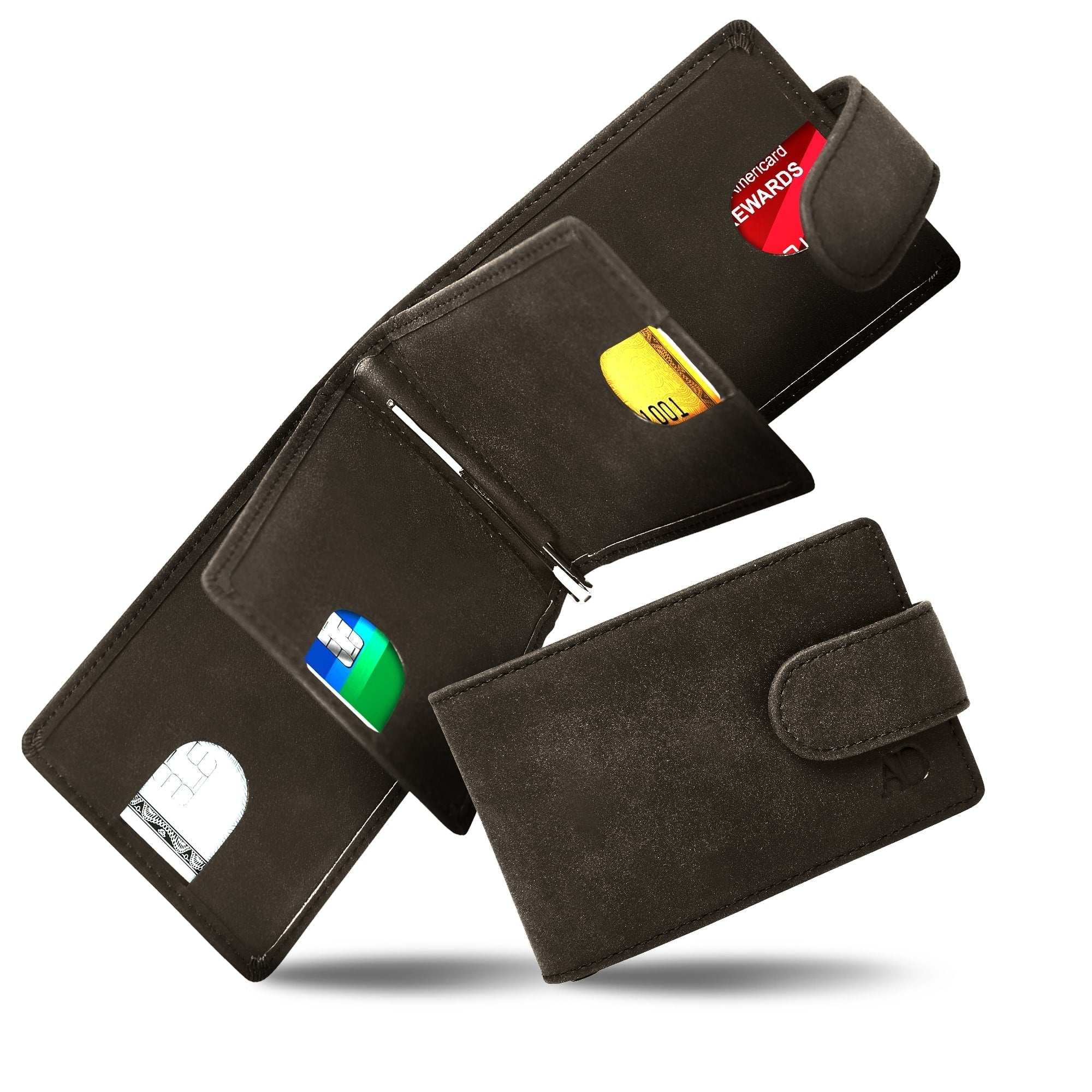 Leather Bifold Wallet – Removable Money Clip, Snap Closure