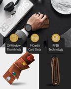 Leather Bifold Wallet – Removable Money Clip, Snap Closure