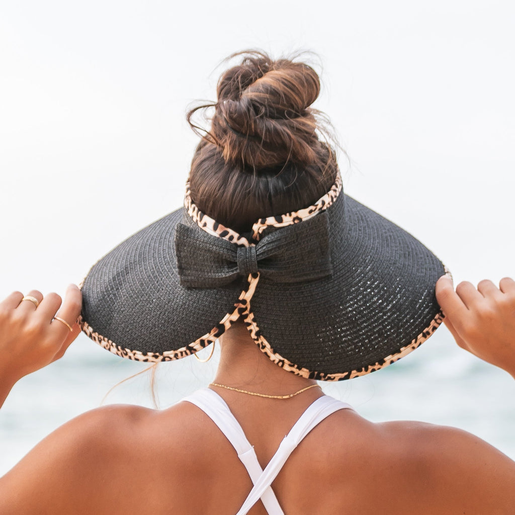 Leopard Trim Foldable Bow Visors