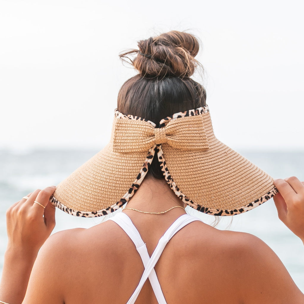 Leopard Trim Foldable Bow Visors