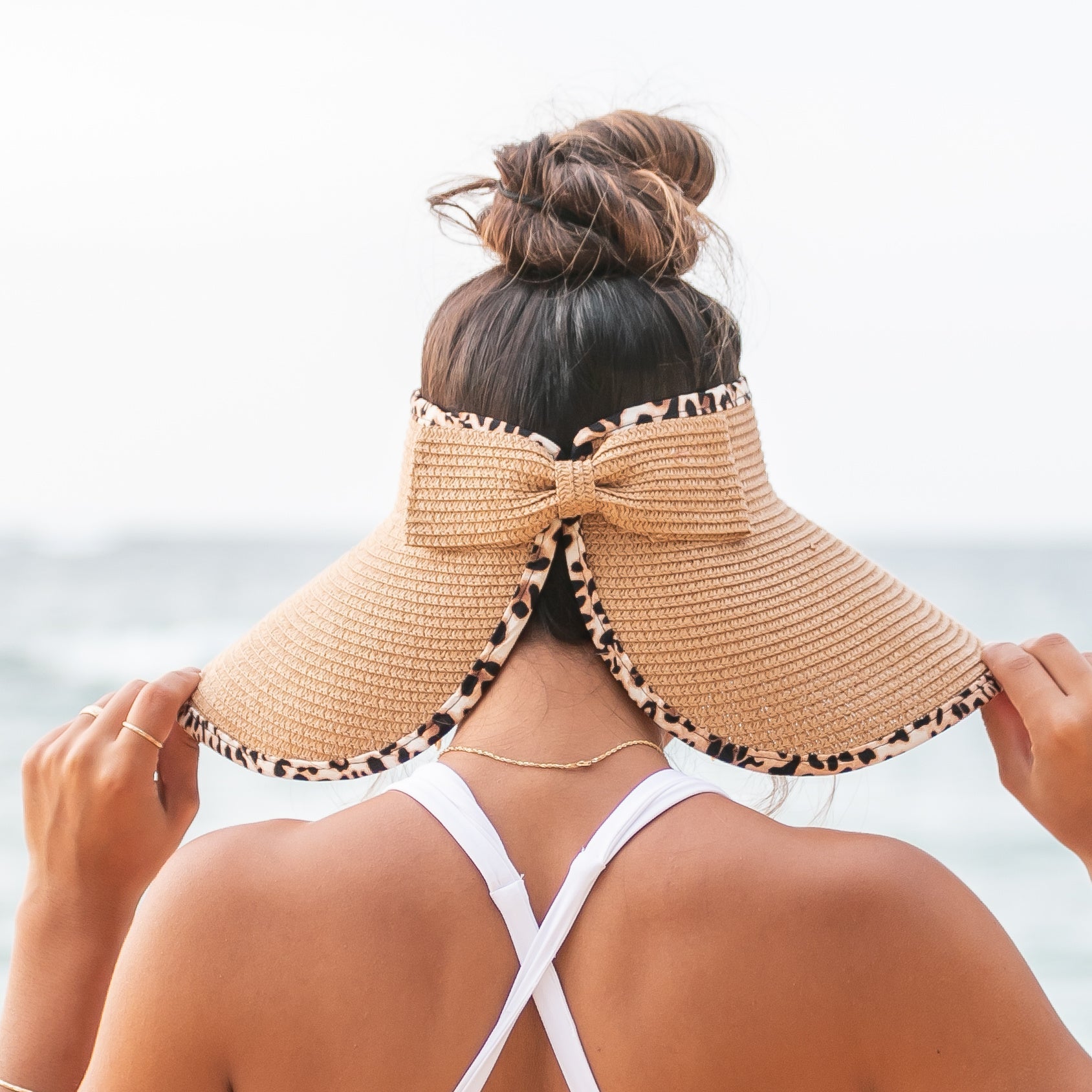 Leopard Trim Foldable Bow Visors