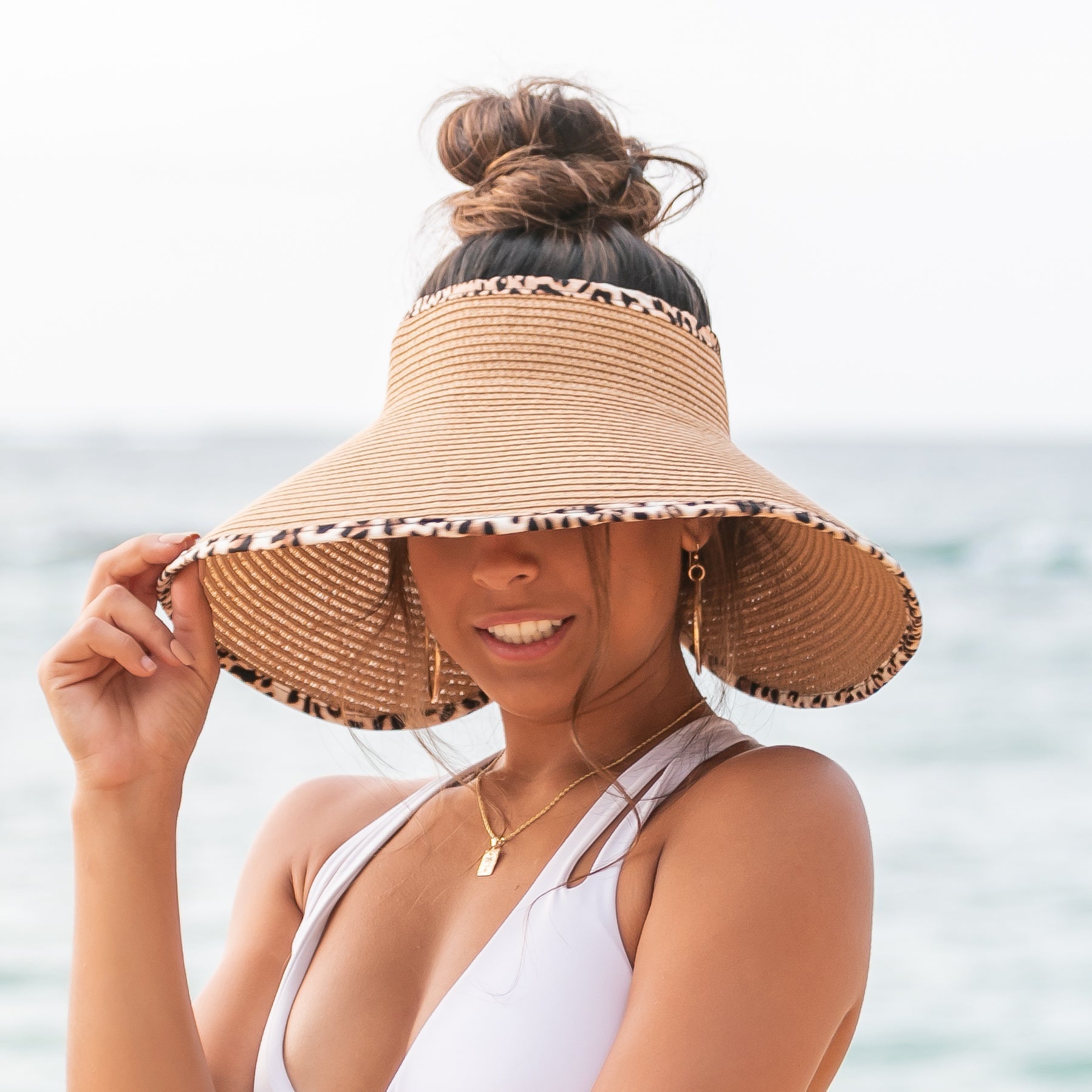 Leopard Trim Foldable Bow Visors