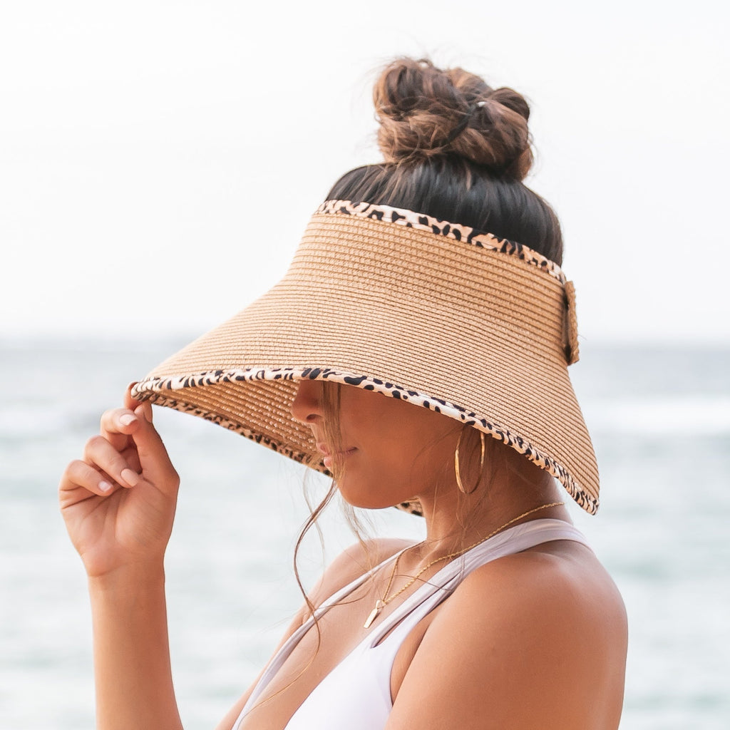 Leopard Trim Foldable Bow Visors