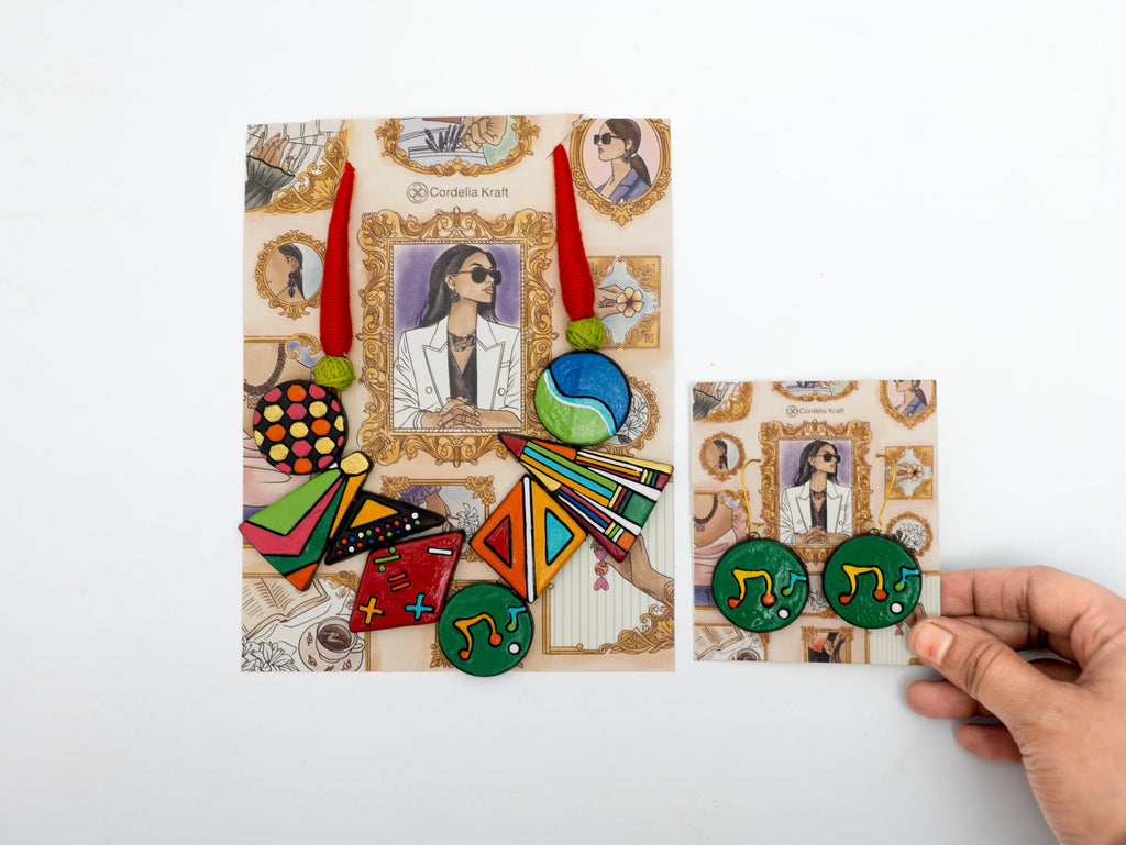 Colorful Clay Music Theme Jewelry Set
