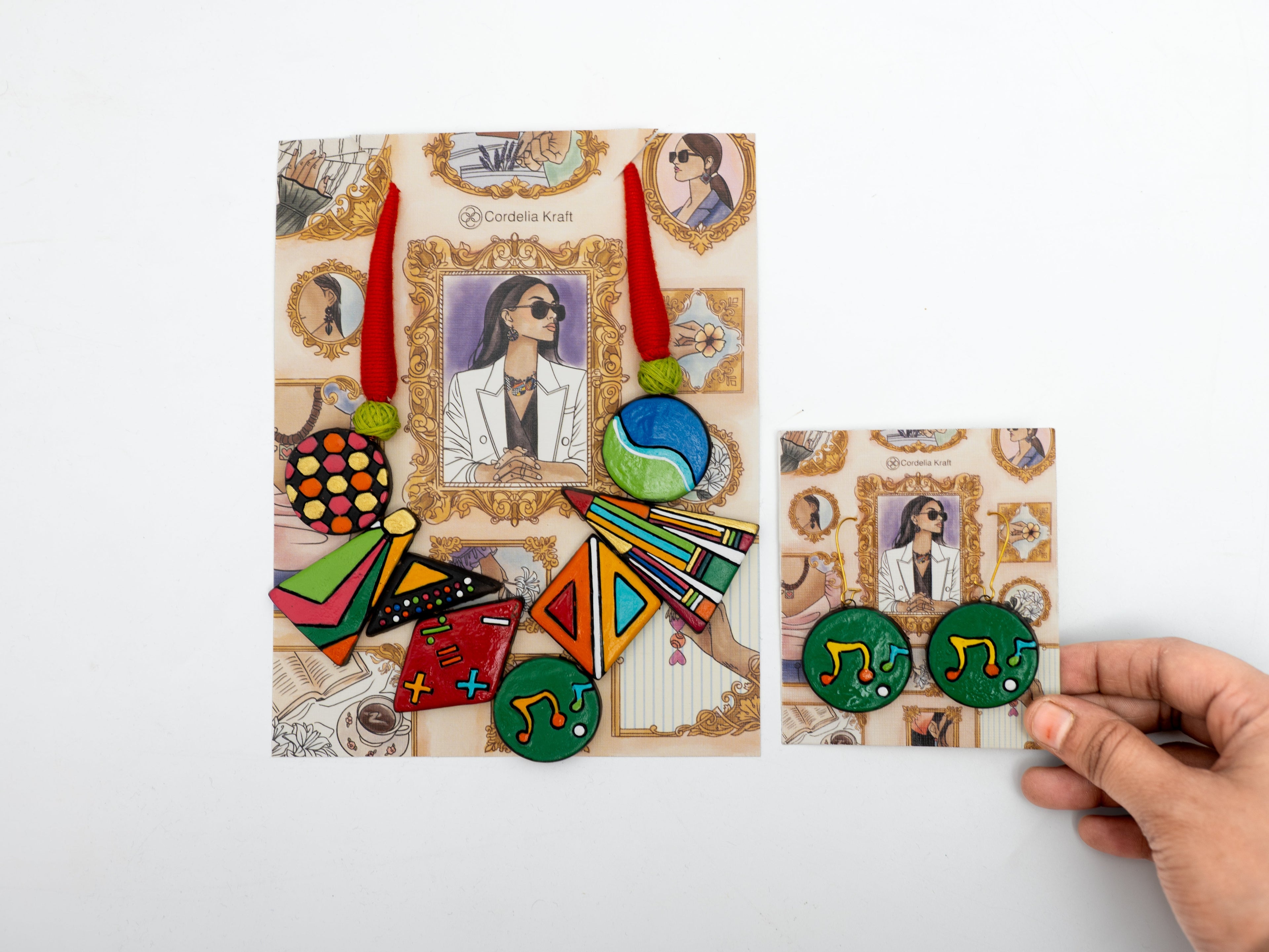Colorful Clay Music Theme Jewelry Set