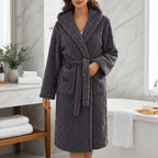 Bathrobe Hooded Coral Long Robe Warm Winter Comfort