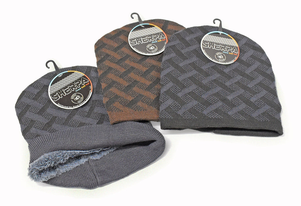 4-Pack Men's Criss-Cross Sherpa Winter Hat