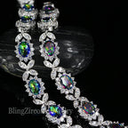 Crystal Flower Silver Plated Bracelet