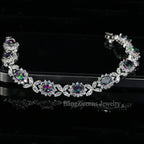 Crystal Flower Silver Plated Bracelet