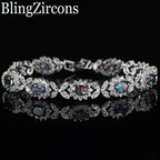 Crystal Flower Silver Plated Bracelet